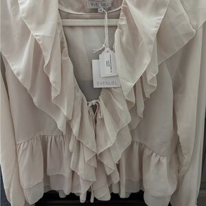 Evenuel Cream Ruffle Blouse